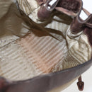 PRADA Tote Bag Canvas Beige Silver Auth 157454-21
