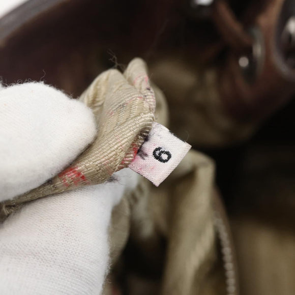 PRADA Tote Bag Canvas Beige Silver Auth 157454