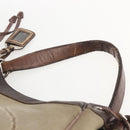 PRADA Tote Bag Canvas Beige Silver Auth 157454-14