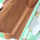 BALLY Hand Bag Leather Green Gold Auth 157455-16