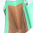 BALLY Hand Bag Leather Green Gold Auth 157455-18