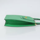 BALLY Hand Bag Leather Green Gold Auth 157455-4