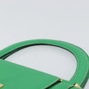 BALLY Hand Bag Leather Green Gold Auth 157455-8