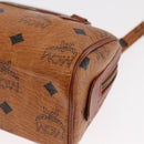 MCM Vicetos Logogram mini Hand Bag PVC Leather 2way Brown Gold Auth 157456-13