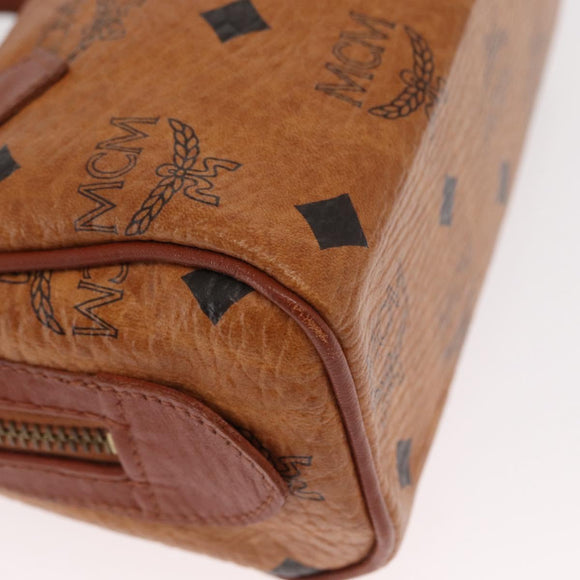 MCM Vicetos Logogram mini Hand Bag PVC Leather 2way Brown Gold Auth 157456