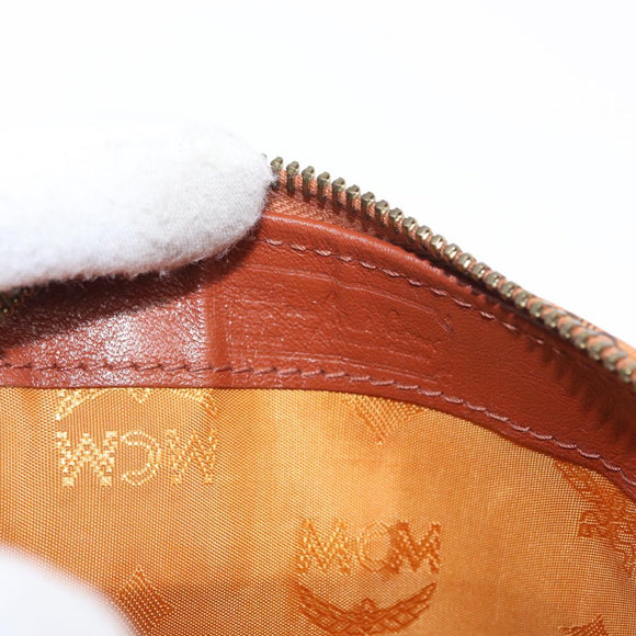 MCM Vicetos Logogram mini Hand Bag PVC Leather 2way Brown Gold Auth 157456