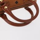 MCM Vicetos Logogram mini Hand Bag PVC Leather 2way Brown Gold Auth 157456-7