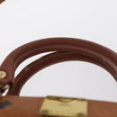 MCM Vicetos Logogram mini Hand Bag PVC Leather 2way Brown Gold Auth 157456-8