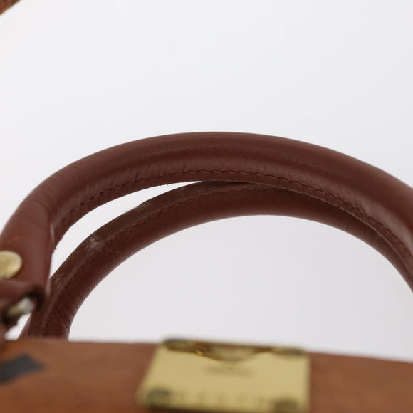 MCM Vicetos Logogram mini Hand Bag PVC Leather 2way Brown Gold Auth 157456