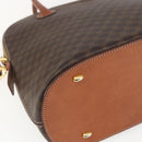 CELINE Macadam Canvas Hand Bag PVC Leather 2way Brown Gold Auth 157458V-17