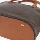CELINE Macadam Canvas Hand Bag PVC Leather 2way Brown Gold Auth 157458V-18