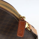 CELINE Macadam Canvas Hand Bag PVC Leather 2way Brown Gold Auth 157458V-9