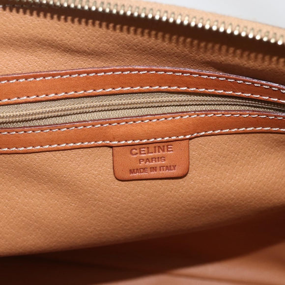 CELINE Macadam Canvas Hand Bag PVC Leather 2way Brown Gold Auth 157458V