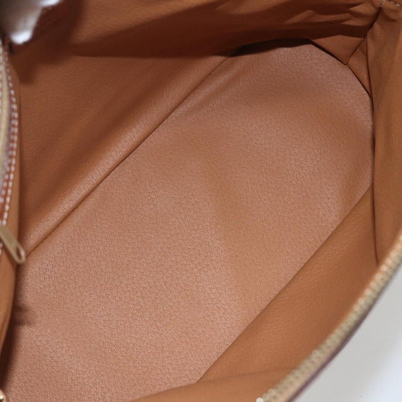 CELINE Macadam Canvas Hand Bag PVC Leather 2way Brown Gold Auth 157458V