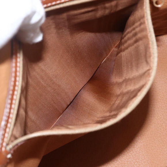 CELINE Macadam Canvas Hand Bag PVC Leather 2way Brown Gold Auth 157458V