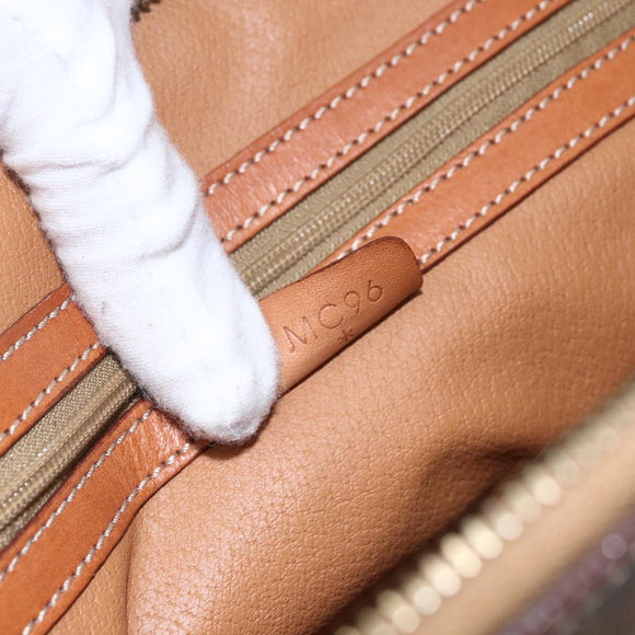 CELINE Macadam Canvas Hand Bag PVC Leather 2way Brown Gold Auth 157458V