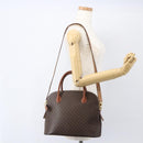 CELINE Macadam Canvas Hand Bag PVC Leather 2way Brown Gold Auth 157458V-25