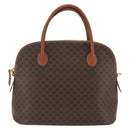 CELINE Macadam Canvas Hand Bag PVC Leather 2way Brown Gold Auth 157458V-13