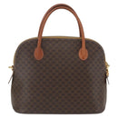 CELINE Macadam Canvas Hand Bag PVC Leather 2way Brown Gold Auth 157458V-2