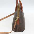 CELINE Macadam Canvas Hand Bag PVC Leather 2way Brown Gold Auth 157458V-4
