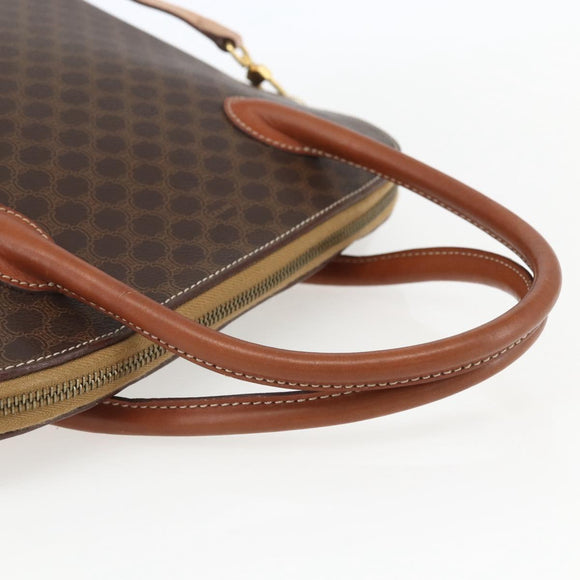 CELINE Macadam Canvas Hand Bag PVC Leather 2way Brown Gold Auth 157458V