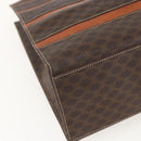 CELINE Macadam Canvas Shoulder Bag PVC Leather Brown Gold Auth 157460-15