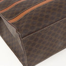 CELINE Macadam Canvas Shoulder Bag PVC Leather Brown Gold Auth 157460-17