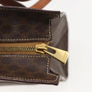 CELINE Macadam Canvas Shoulder Bag PVC Leather Brown Gold Auth 157460-9