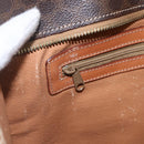 CELINE Macadam Canvas Shoulder Bag PVC Leather Brown Gold Auth 157460-20