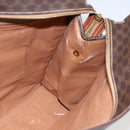 CELINE Macadam Canvas Shoulder Bag PVC Leather Brown Gold Auth 157460-21