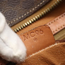 CELINE Macadam Canvas Shoulder Bag PVC Leather Brown Gold Auth 157460-12