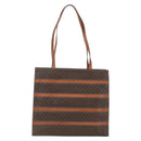 CELINE Macadam Canvas Shoulder Bag PVC Leather Brown Gold Auth 157460-13