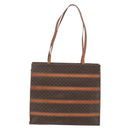 CELINE Macadam Canvas Shoulder Bag PVC Leather Brown Gold Auth 157460-2