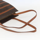 CELINE Macadam Canvas Shoulder Bag PVC Leather Brown Gold Auth 157460-7