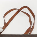 CELINE Macadam Canvas Shoulder Bag PVC Leather Brown Gold Auth 157460-14