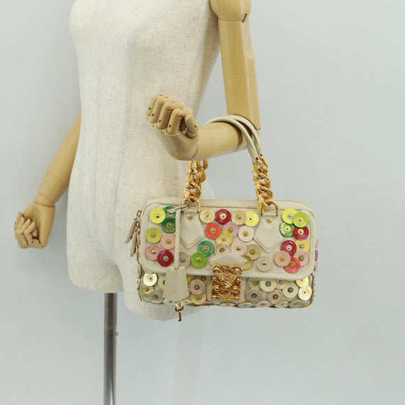 LOUIS VUITTON Fleur Tinkerbell Hand Bag Leather White M95407 LV Auth 157462SM