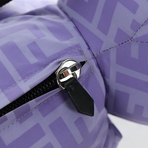FENDI Zucca Canvas Bear Backpack Nylon Purple Silver Auth 157464SAM