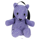 FENDI Zucca Canvas Bear Backpack Nylon Purple Silver Auth 157464SAM-13