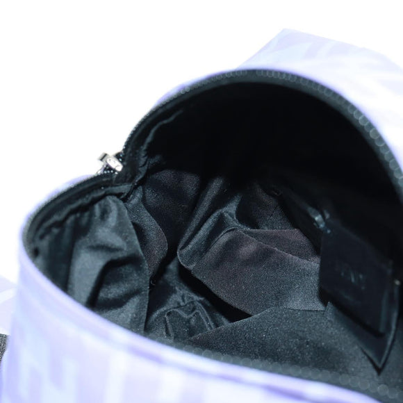 FENDI Zucca Canvas Bear Backpack Nylon Purple Silver Auth 157464SAM