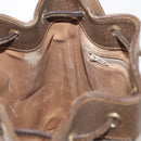 GUCCI GG Plus Supreme Shoulder Bag PVC Beige Gold Auth 157465-21