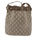 GUCCI GG Plus Supreme Shoulder Bag PVC Beige Gold Auth 157465-3