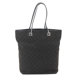 GUCCI GG Canvas Tote Bag Black Silver 31243 Auth 157468 - 0