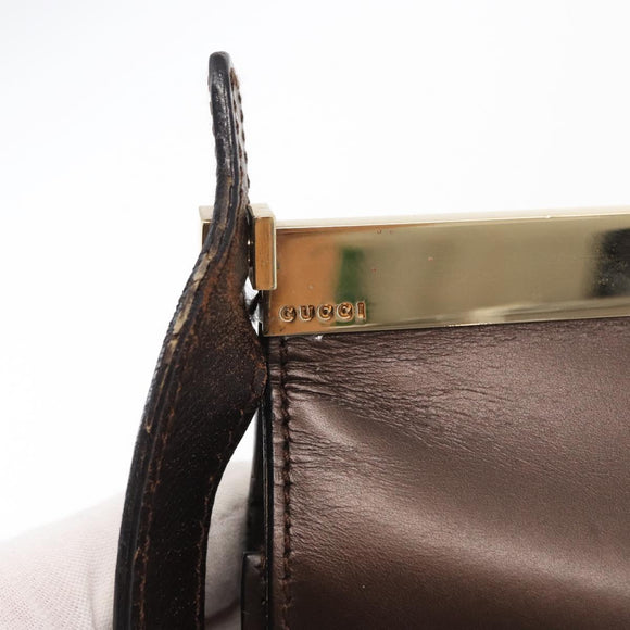 GUCCI Shoulder Bag Leather Gold Metallic brown 001 2058 1920 0 Auth 157469