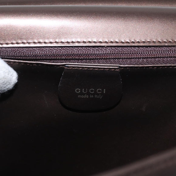 GUCCI Shoulder Bag Leather Gold Metallic brown 001 2058 1920 0 Auth 157469