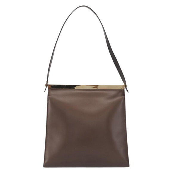GUCCI Shoulder Bag Leather Gold Metallic brown 001 2058 1920 0 Auth 157469