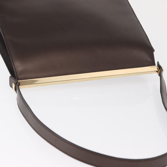 GUCCI Shoulder Bag Leather Gold Metallic brown 001 2058 1920 0 Auth 157469