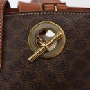 CELINE Macadam Canvas Shoulder Bag PVC Leather Brown Gold Auth 157470-15