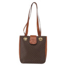 CELINE Macadam Canvas Shoulder Bag PVC Leather Brown Gold Auth 157470-2