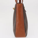 CELINE Macadam Canvas Shoulder Bag PVC Leather Brown Gold Auth 157470-6
