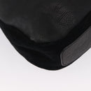 CELINE Schultertasche Leder Schwarz Gold Auth 157472-16